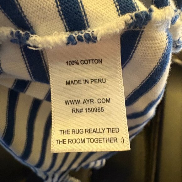 AYR The French Fry tee size XS blue white stripe Pima cotton Peru - Picture 7 of 7